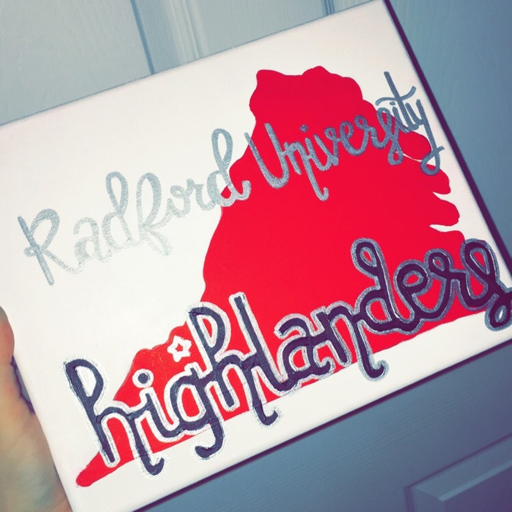 Handmade Radford University Canvas